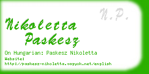 nikoletta paskesz business card